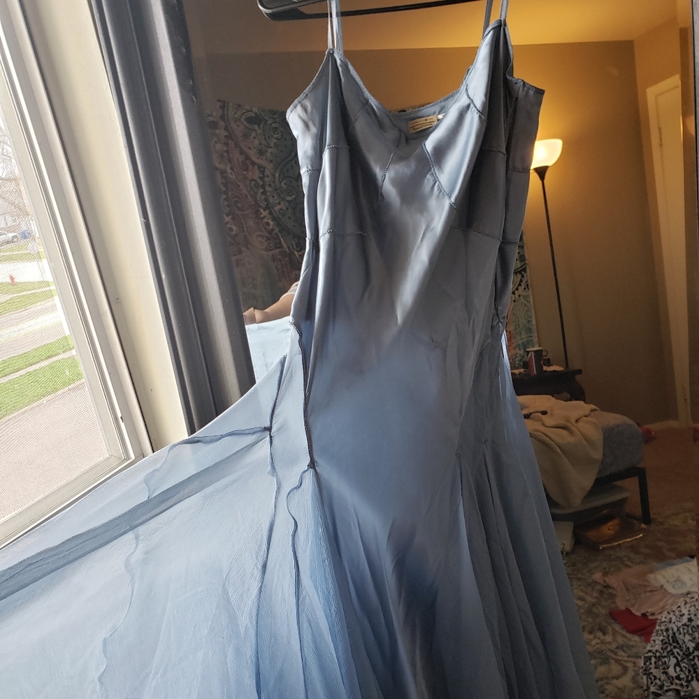 Silk Blue Midi Dress